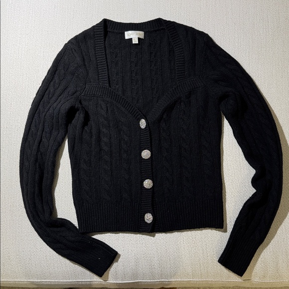 Ronny Kobo Collection Black Knit Cardigan - Picture 4 of 12
